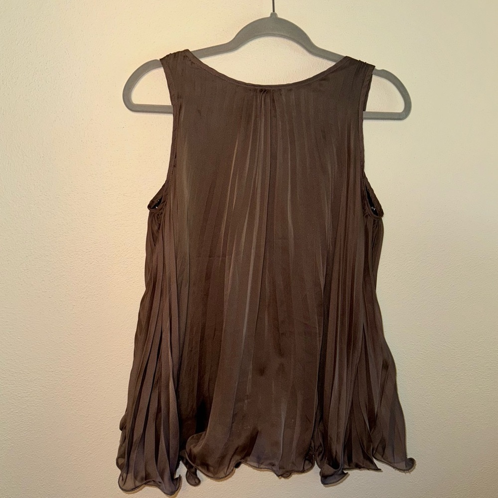Ya Los Angeles Sleeveless Pleated Sheer Top with Sequin Lining - Picture 8 of 15